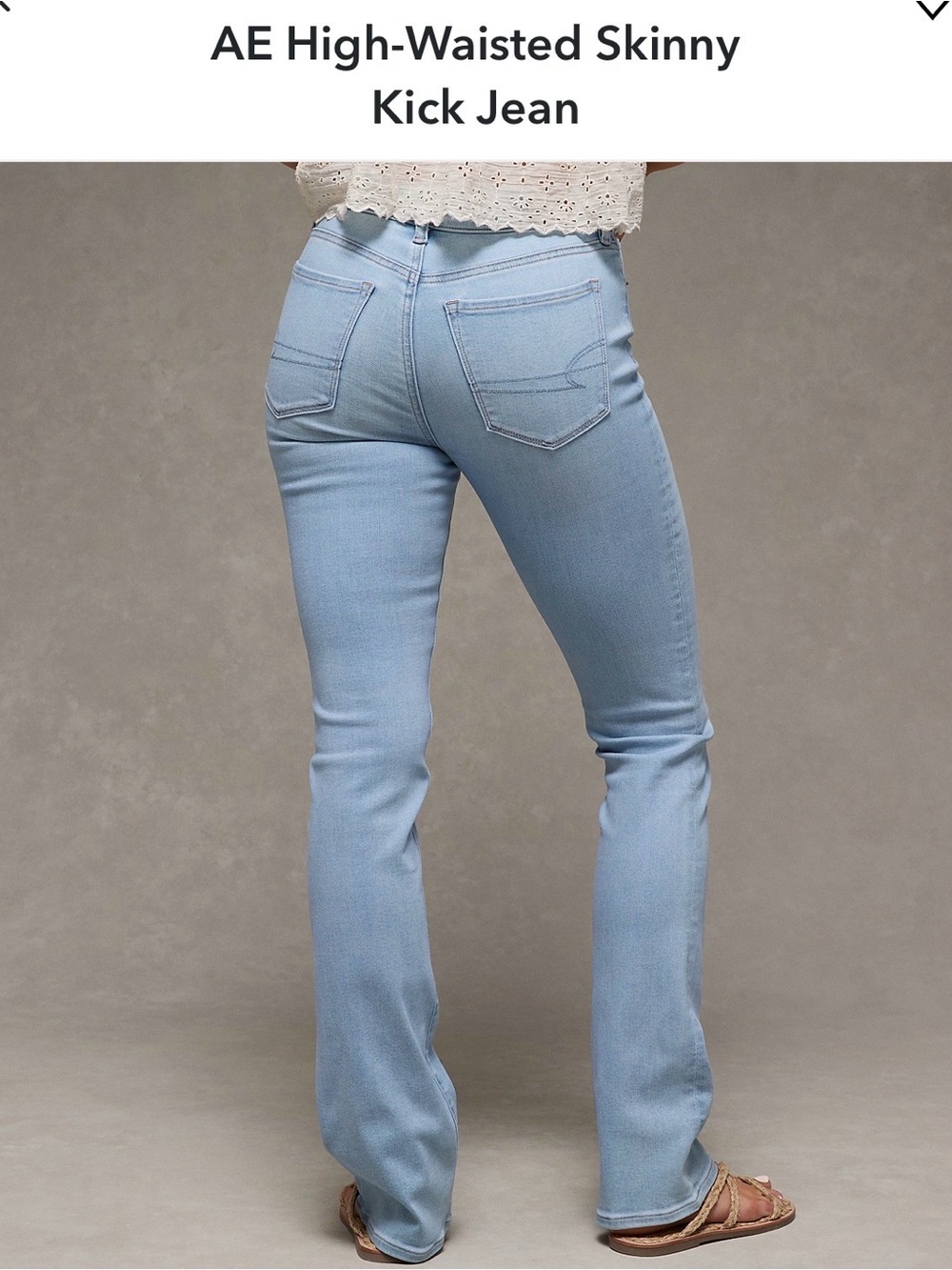 AE Hi rise skinny kick stretch denim jeans size 10 regular - Picture 9 of 12